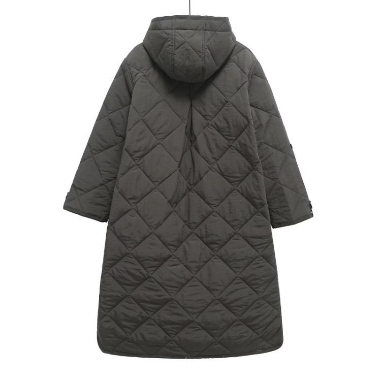 2024 Toamnă Iarnă Femei Palton Lung Matlasat cu Glugă Bumbac Modă Europeană Americană Îmbrăcăminte Exterioară 9654