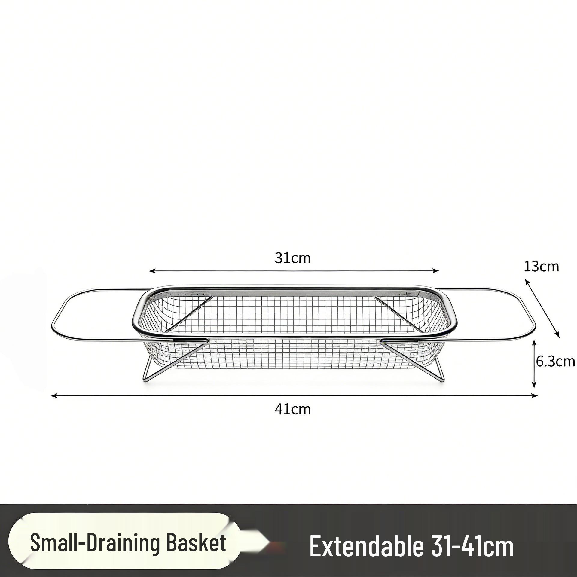 Stainless Steel Retractable Kitchen Sink Draining Basket and Multi-functional Wash Basin Rack