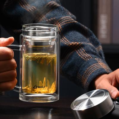 Classic GIANXI Double Layer Thickened Heat-Resistant Glass Glass Mug Tea Mugs Cup For Tea Vacuum Anti Scalding High Boron Silicon