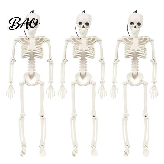 Lightweight Props for Indoor Displays Realistic Halloween Skeleton Figure, 40cm Posable Joints Hanging Skull Decoration, Weather Resistant Ornaments