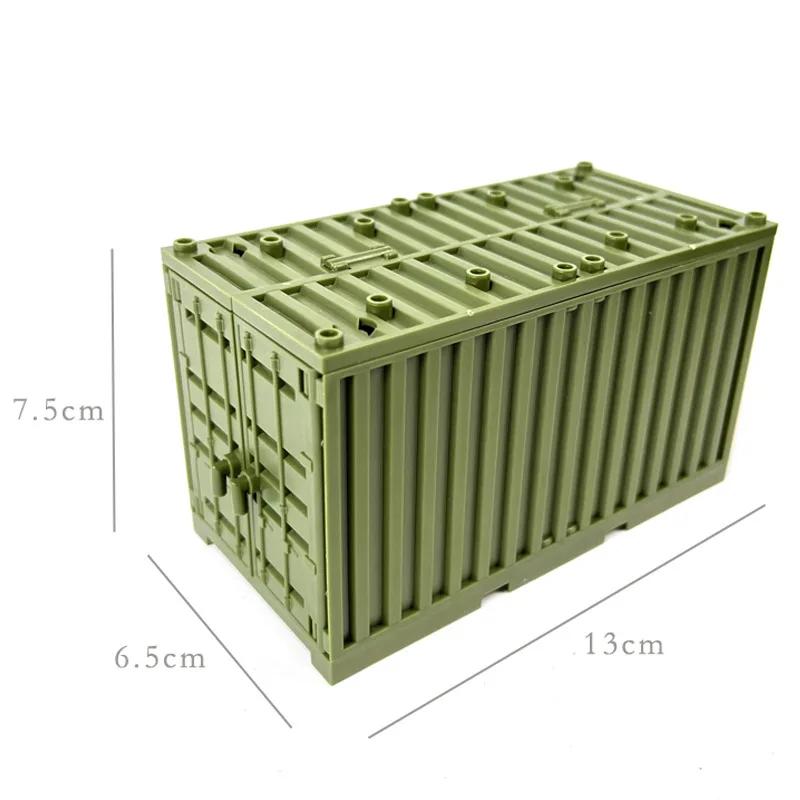 

Military Barracks Wharf Cargo Container MOC Building Blocks Transport Ship Scene Assemble Bricks Toys Compatible With зелений