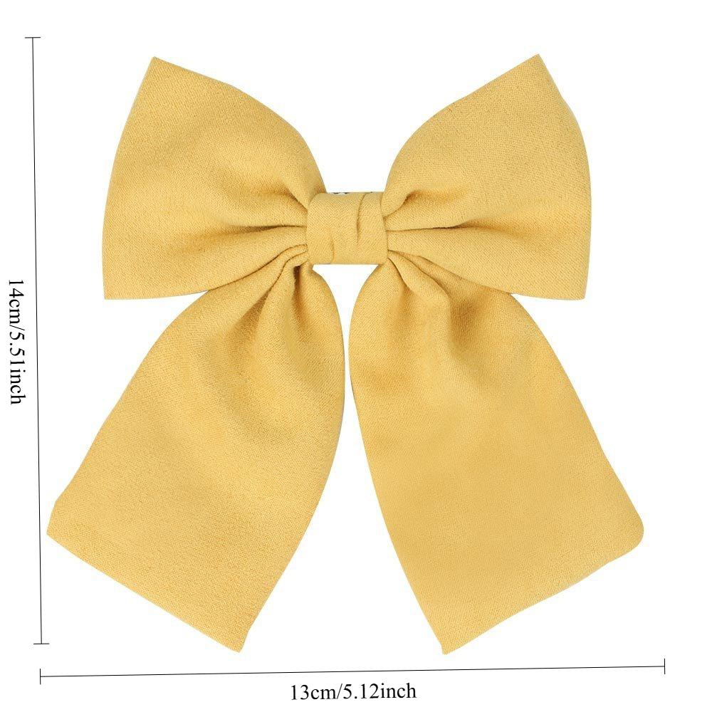 1 Piece Ins Style Fabric Large Bow Hair Clip,multicolor Retro Solid Color Top Clip,womens Back of The Head Hair Styling Headband