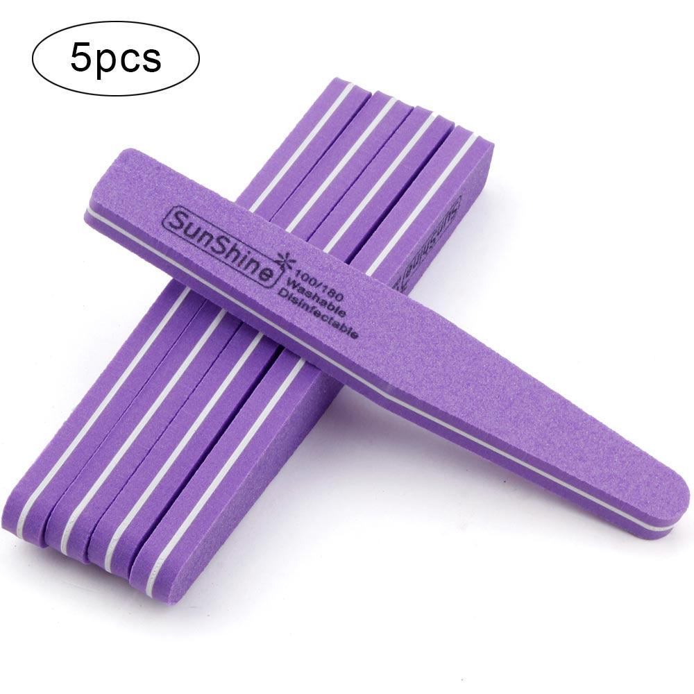 Cheap 5/10pcs Professional Nail Files Double Side 100/180 Sandpaper Nail Sanding Block Grinding
