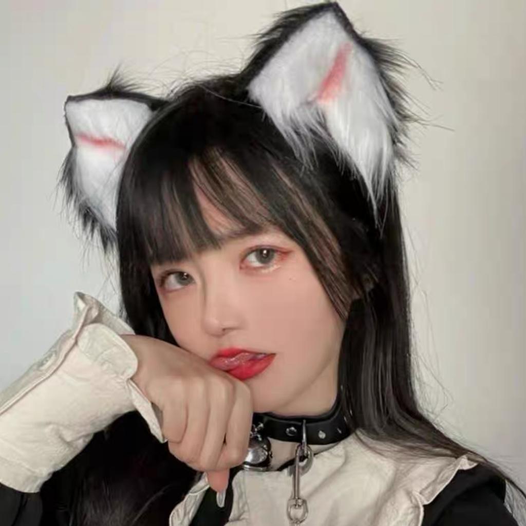 Cat ear hairpin simulation animal ear fox ear cat headdress Japanese cute plush headband hair accessories play