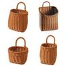 Handwoven Storage Basket Boho Hanging Basket with Handle Rustic Storage Basket for Flowers Fruits Vegetables Kitchen Produce