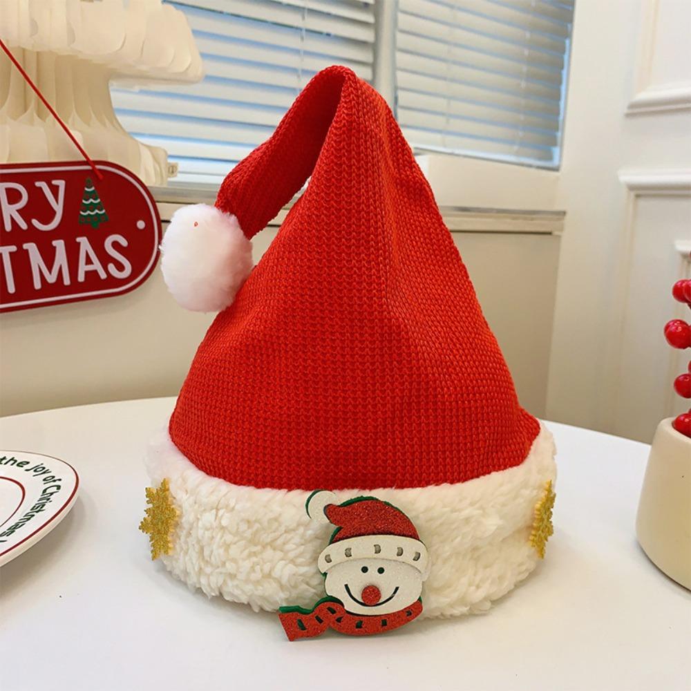 Merry Christmas Decoration Santa Claus Hat Bow Red Plush Hat All-match Christmas Sequin Hat  Adults