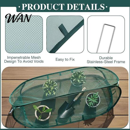 Foldable Plant Net Pop-up Cover Netting Garden Mesh with Ground Spikes Insect Barrier Outdoor Protection Crop Cage Raised Bed for Rows Vegetable Fruit
