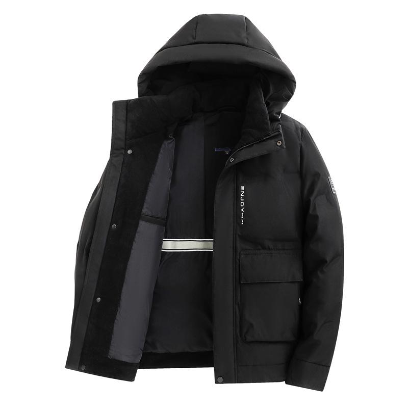 

Brand Tag Men s Winter Hooded Windproof Middle-Aged Casual Down Jacket Y4Y181 180/96A чорний