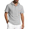 Men American Style Summer Short Sleeve Hooded Solid Color Casual Loose T Shirt