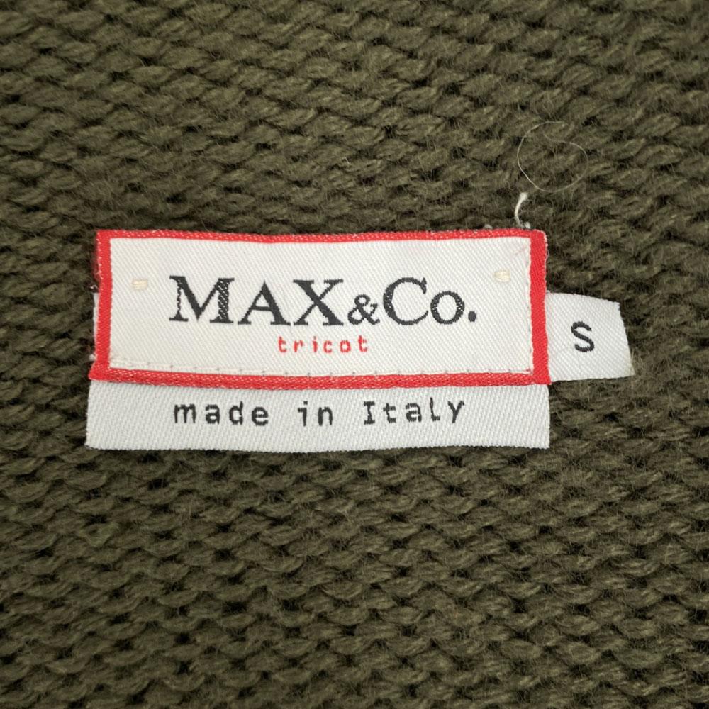 MAX&CO Made In Italy Knit Jacket S Khaki Zip Up Women Used