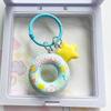Cute Cartoon Star Swim Ring Key Chain Unique Creative Pendant for Women Students Schoolbag Backpack Charm