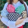 Premium-12 Pcs Checkered Makeup Bag Cosmetic Bag Bulk Makeup Pouch Personalize Travel Toiletry Bag Organizer Cute Makeup Brushes