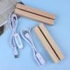 LED Rectangular Wooden Night Light Base Artistic Lamp With USB Powered Switch Suitable For Glass Art And Resin Decor