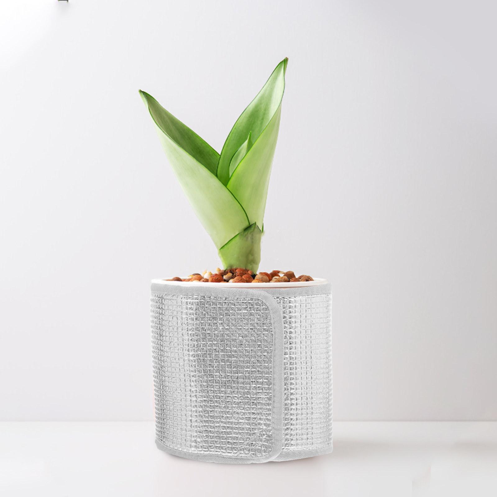 

5Pcs Plant Pot Insulation Covers Double Layer Aluminum Foil Flower Pot Cover Winter Protection Outdoor Freeze Frost Protection 55X16X0.5CM
