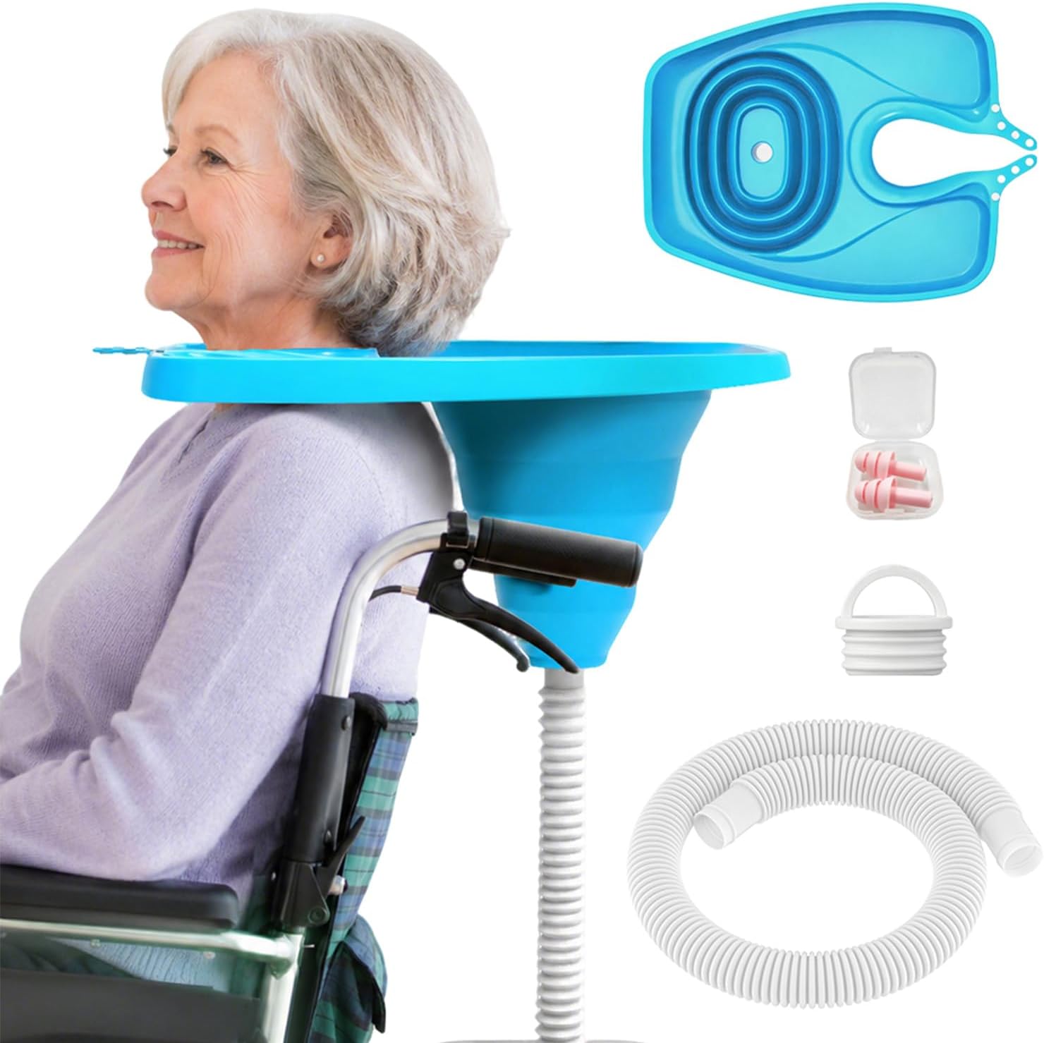 Foldable hair basin for bed hanger