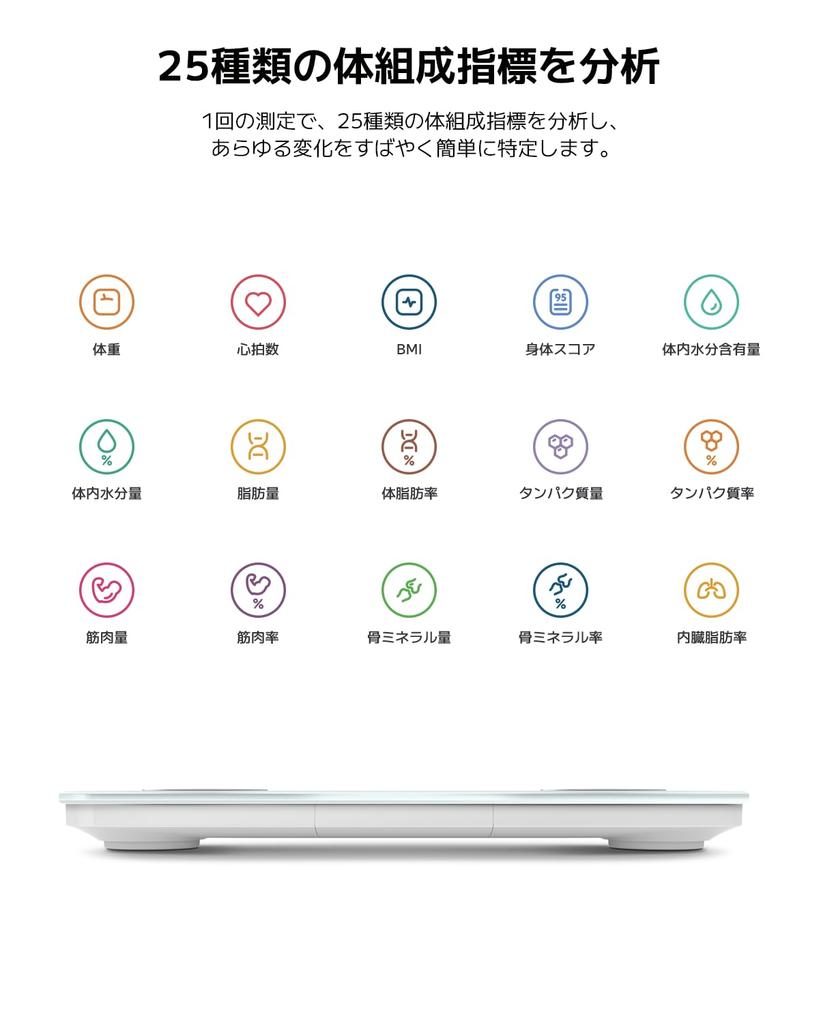 Xiaomi S400 Body Composition Scale, App Compatible, 25 Measureable Items: Body Fat Percentage, BMI, Basal Metabolic Rate, Water Content, Heart Rate, M
