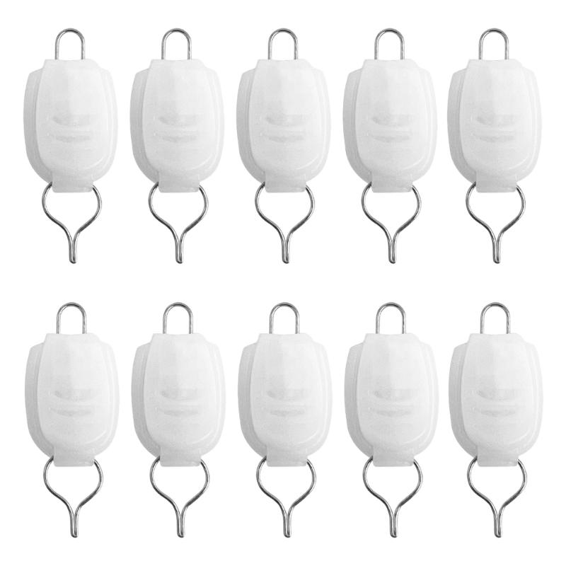 10Pcs Portable Fishing Line Stoppers Baitcasting Reels Fishing Line Holder Buckles Line Keeper Clip Fishing Equipment белый