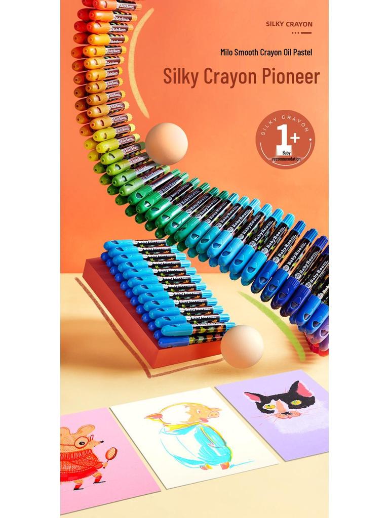 Milo Crayon Washable Rotating Oil Pastels Wax Sticks for Kids
