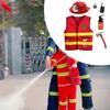 6-piece Children's Firefighter Costume Set, Vest, Party Accessories,