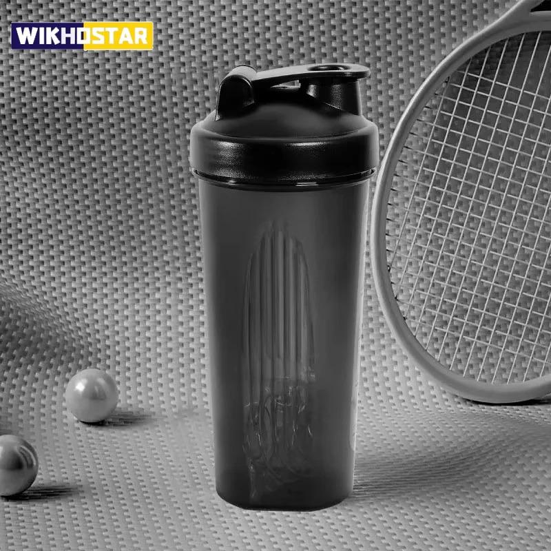 600ml Shaker Bottle 20 Oz with Stainless Steel Ball, BPA Free 20 Oz Plastic Protein Shake Leak Proof for Portable Fitness