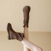 Slimming Round Boots, Women's Shoes, Retro Casual Boots, Versatile Mid-calf Boots