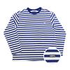 Flap Striped Long Sleeve T-Shirt (Blue)