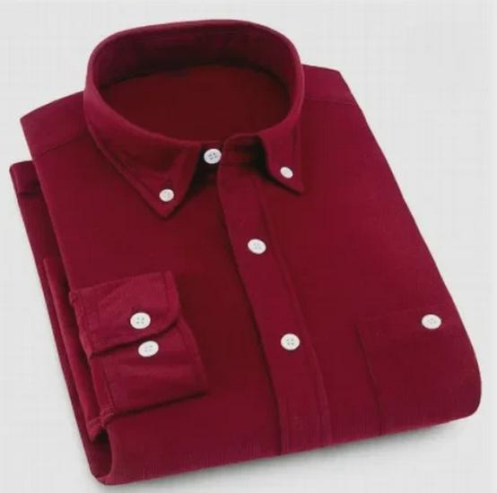 

Мужская вельветовая рубашка свободного покроя с длинным рукавом в корейском стиле для осени и зимы L вино красного