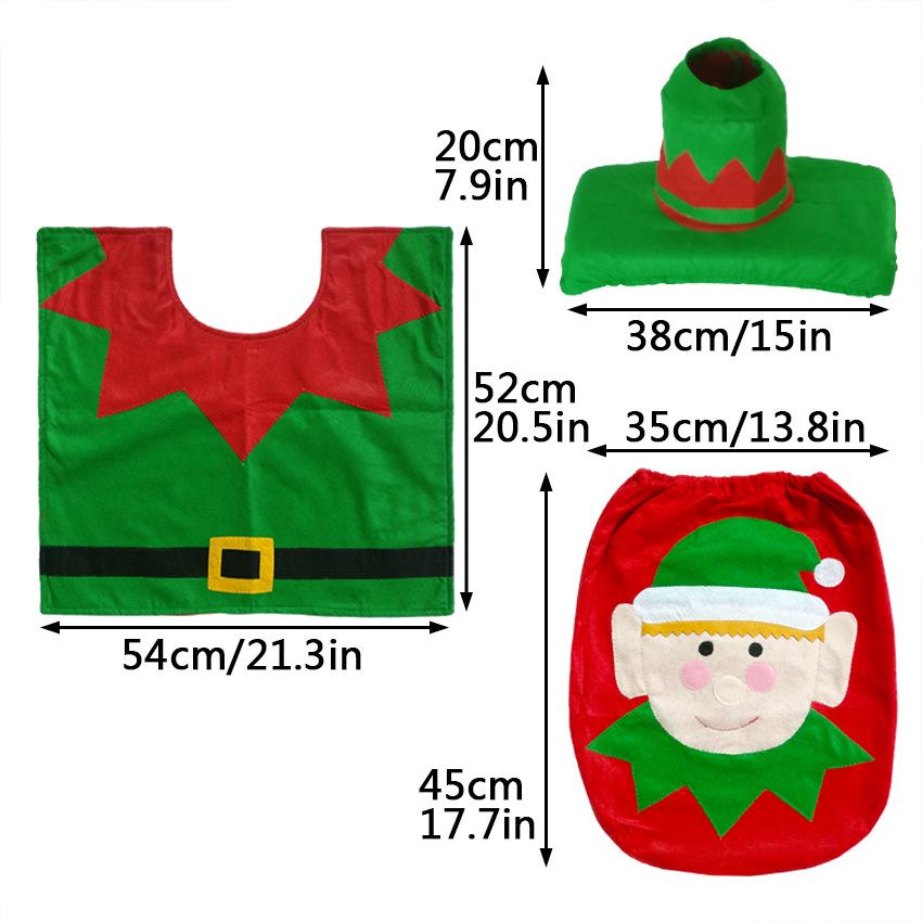New Cute Christmas Toilet Seat Covers Creative Santa Claus Bathroom Mat Xmas Supplies for Home New Year Navidad Gift Decor 2024