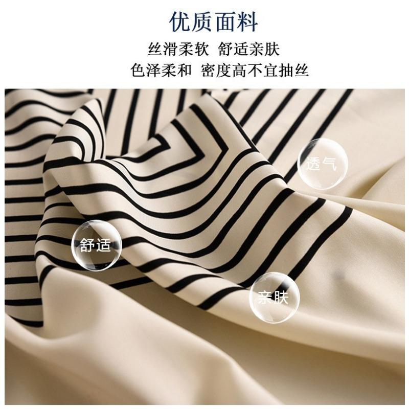 Korean Style Striped Square Scarf For Spring Autumn Warmth Sun Protection