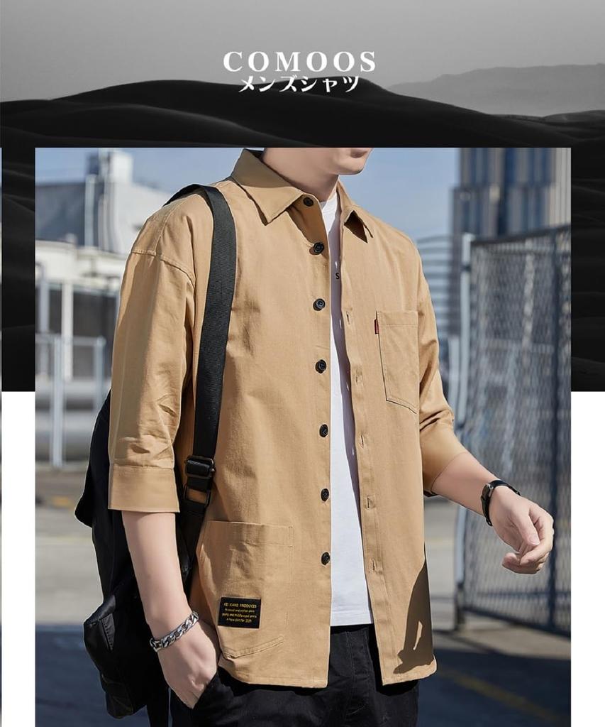 Shirts for Oxford Shirts [COMOOS] Men, 3/4 Sleeve, Casual, Plain, Shirts, Men's Casual, Cotton, Men's