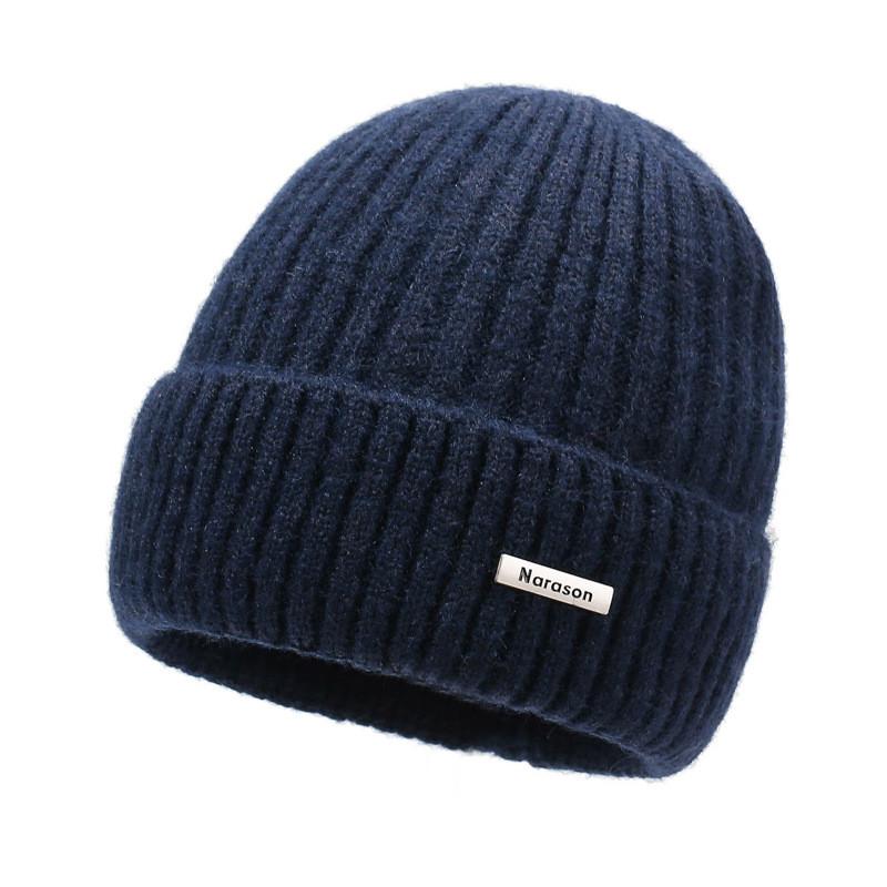 

Knit Hat For Men Women Winter Warmth Windproof Ear Cover With Letter Design Navy