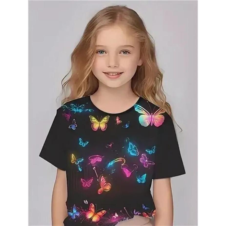 Kids T-shirts Cartoon Pattern Short Sleeve 3d Print T Shirt O Neck Tops Polyester Casual Sportwear Comfortable Tees