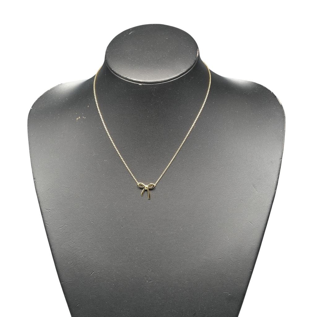 TIFFANY&Co. ribbon Necklace K18 yellow gold 2.69g Women Used