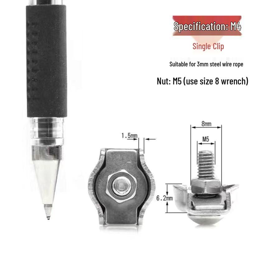 304 Stainless Steel Wire Rope Clamp and Tightener Set