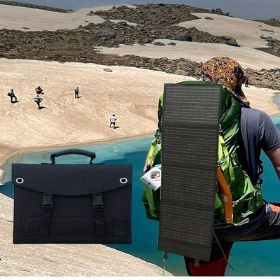 Foldable Solar Panel Charger with Dual USB Fast Charging QC3.0, TYPE-C, DC 3.0 for Camping, Phones