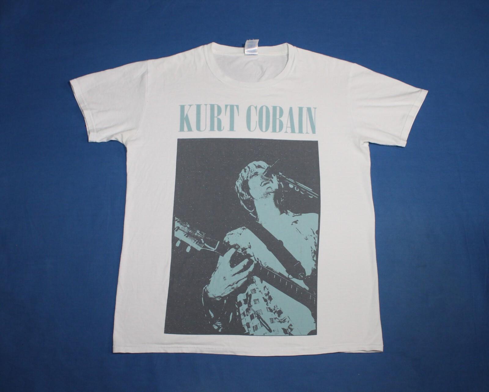New Kurt Cobain Shirt Grunge Band White Men s Tee Medium XXXXL