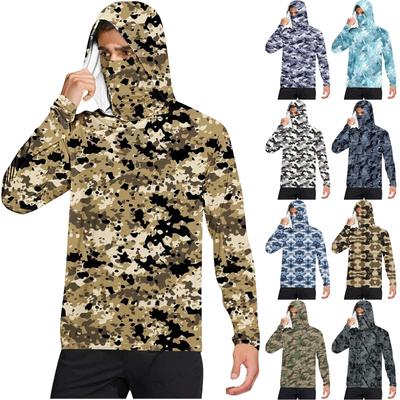 Men's  Shirt With Mask Lightweight Long Sleeve Hooded Hiking Fishing Performance