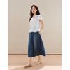 Inman French Lace Embroidered V-Neck Short Sleeve Cotton Shirt
