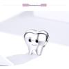 Sterling Silver Smile Teeth Beads - Cute Bracelet Accessory SCC1401