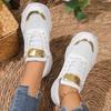 Fashion Women Sneakers Summer Wedge Casual Shoes Leather Lace Up Vulcanized Shoes New Outdoor Anti-slip Sneakers Women Zapatos De Mujer