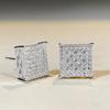 Huitan Fashion Square Shaped Stud Earrings Lady Stylish Luxury Sparkling Everyday Zircon Brilliant Cubic Zirconia Accessories
