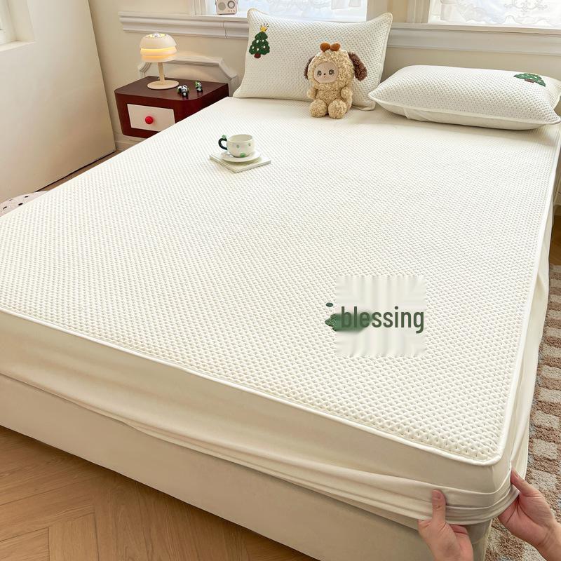 Spring & Summer Chenille Embroidery Quilted Fitted Sheet Mattress Protector