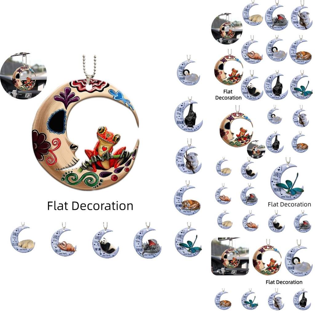 Acrylic Car Pendant Frog Moon Design Ideal For Valentine's Day And Christmas Decor