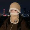 Winter New Hat Scarf Set Fleece Thickened Cycling Warm Snow Hat Outdoor Cold-proof Pullover Hat