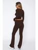 2024 Euro-American Women's Fashion Long Sleeve Pullover & Slim Fit Flared Pants Set