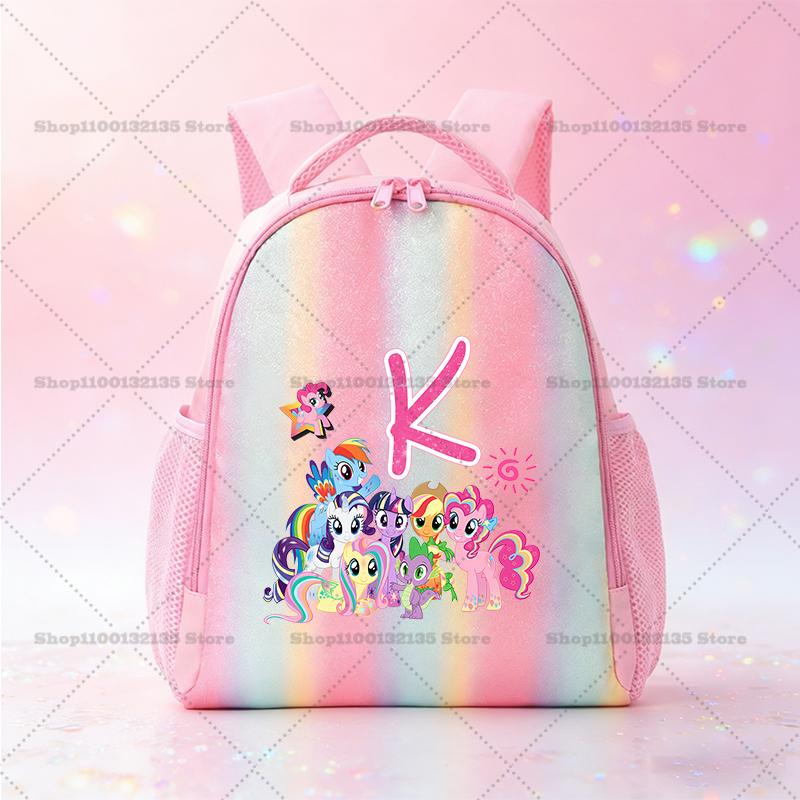 My Little Pony Schoolbag Kawaii Anime Pattern Pink Backpack Primary School Kindergarten Cartoon Shiny Bookbag Stationery Gifts Kid Friendly