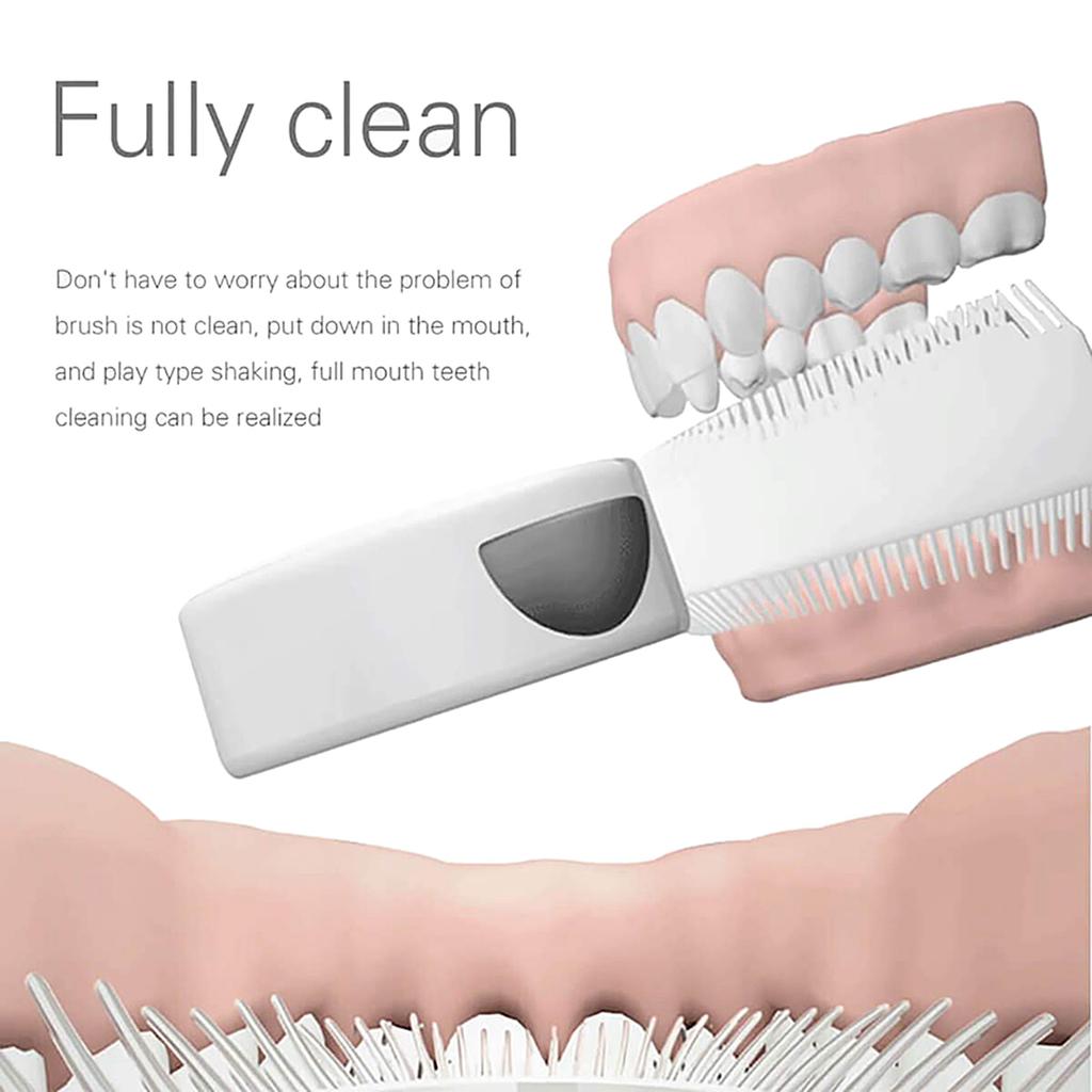 Periuță de dinți electrică pentru copii în formă de U cu 360 de grade pentru curățare orală cu temporizator inteligent automat, lumină rece