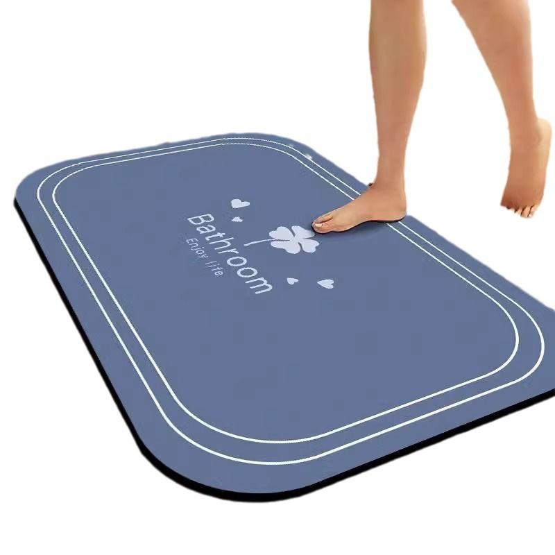 Simple Soft Diatom Mud Mat Bathroom Strong Absorbent Household Bathroom Door Mat Quick Drying Can Be Cut Foot Mat