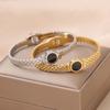 18K Gold Korean-Style Titanium Steel Women's Bracelet - Roman Bangle with Cold Style Niche Design