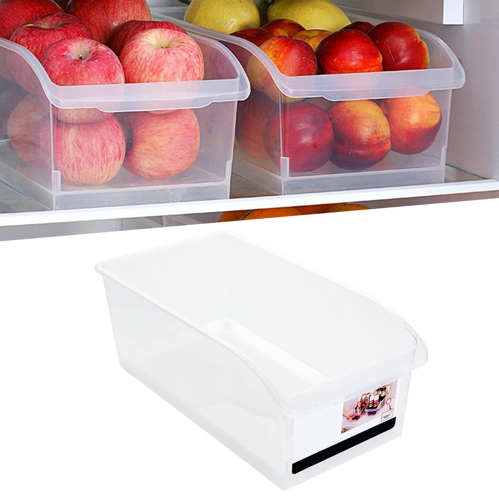 Fridge Drawer Organizer Bin Easy Access Clear Plastic Ample Capacity Versatile Pull Out Storage